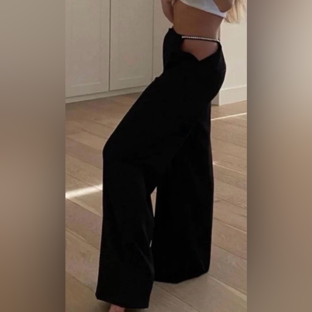 NWT Danielle Bernstein Y2K Black Sequin Cutout Pants - Picture 3 of 14